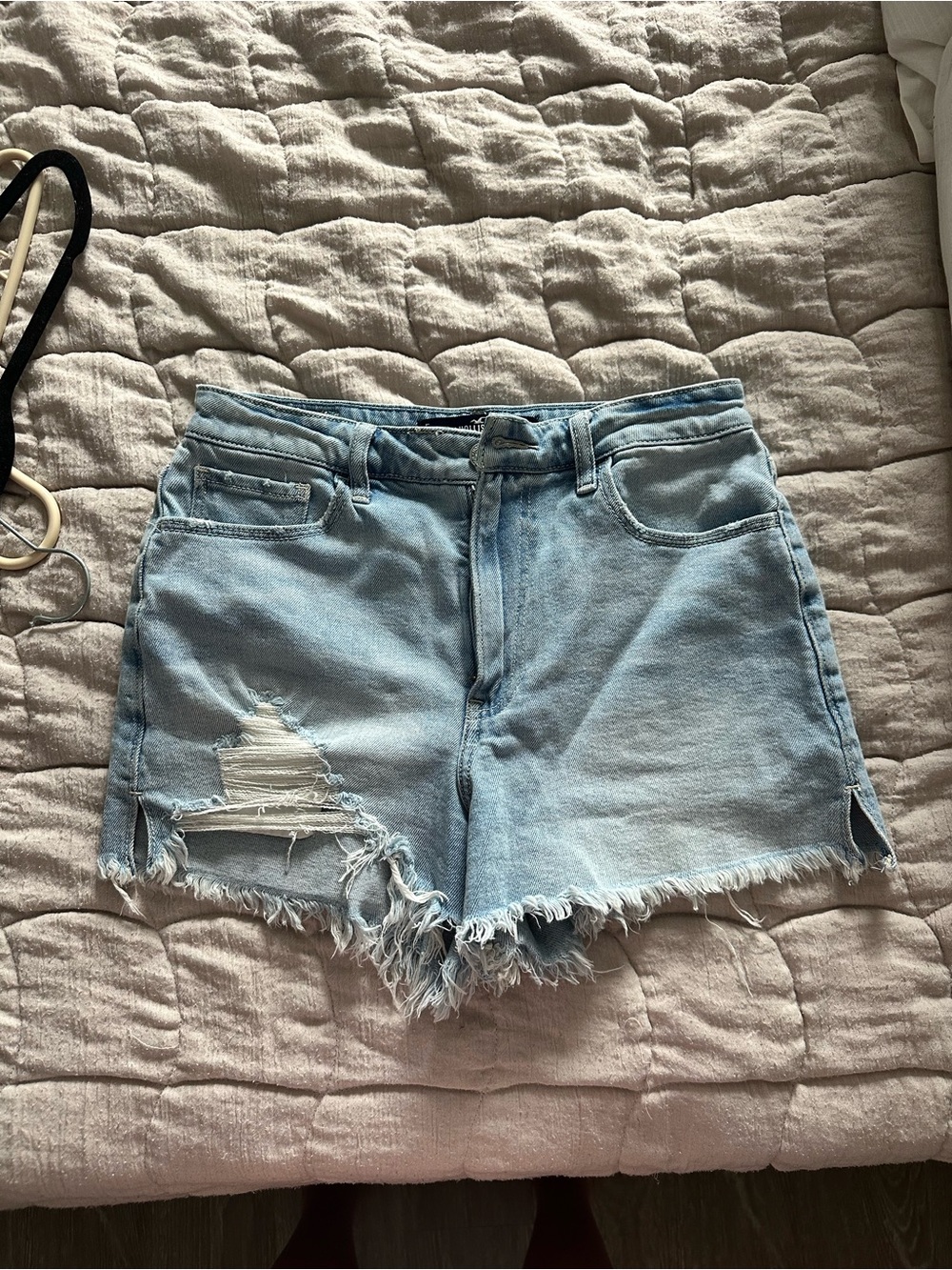 Hollister Light Wash Distressed Denim Shorts